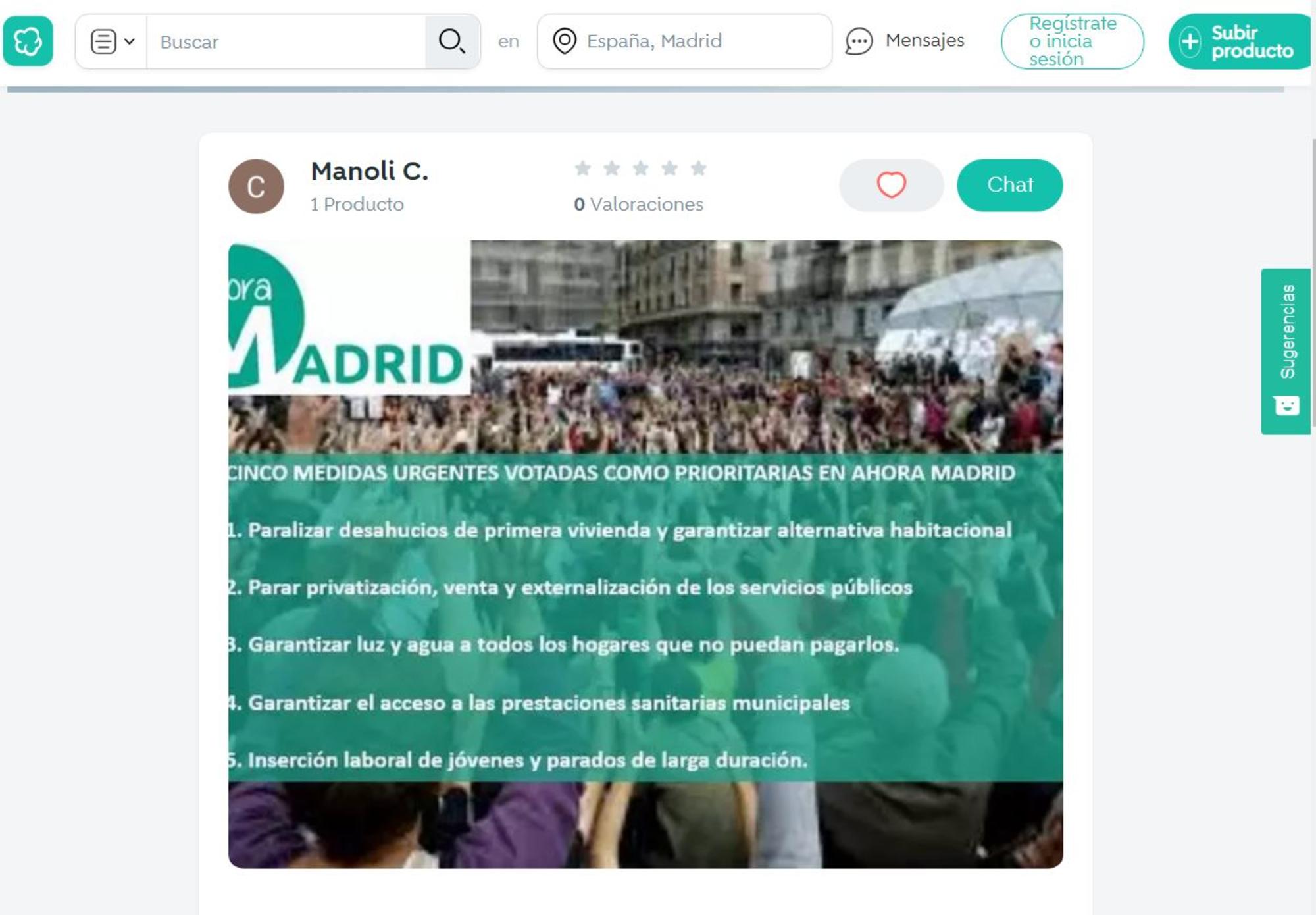 Wallapop Carmena Ahora Madrid
